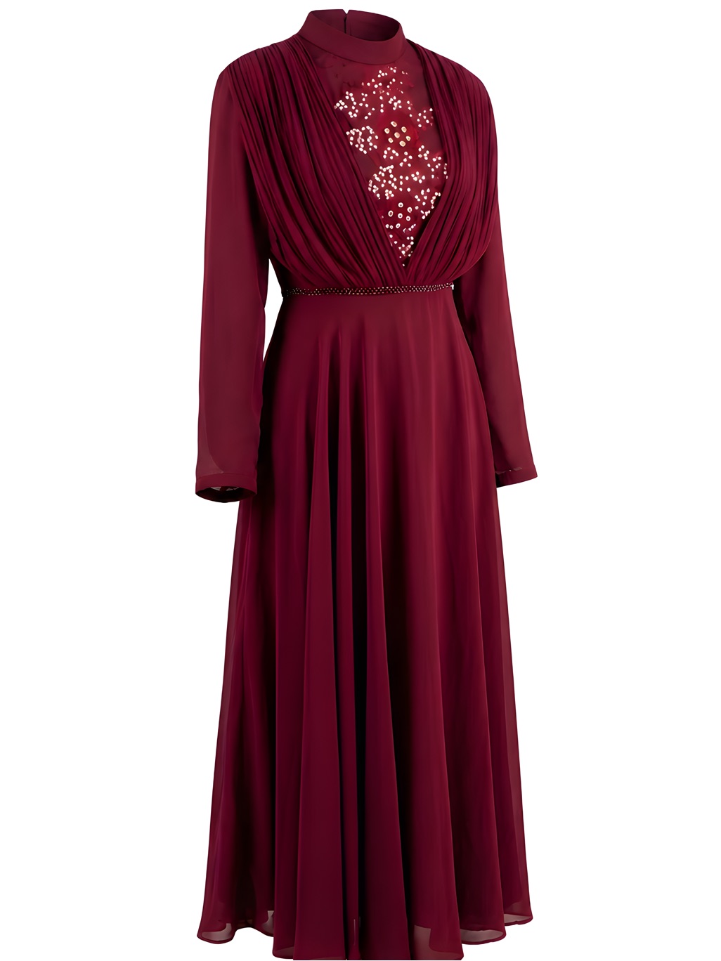 Moda Sevim Turkish Evening Gown - Burgundy/Wine